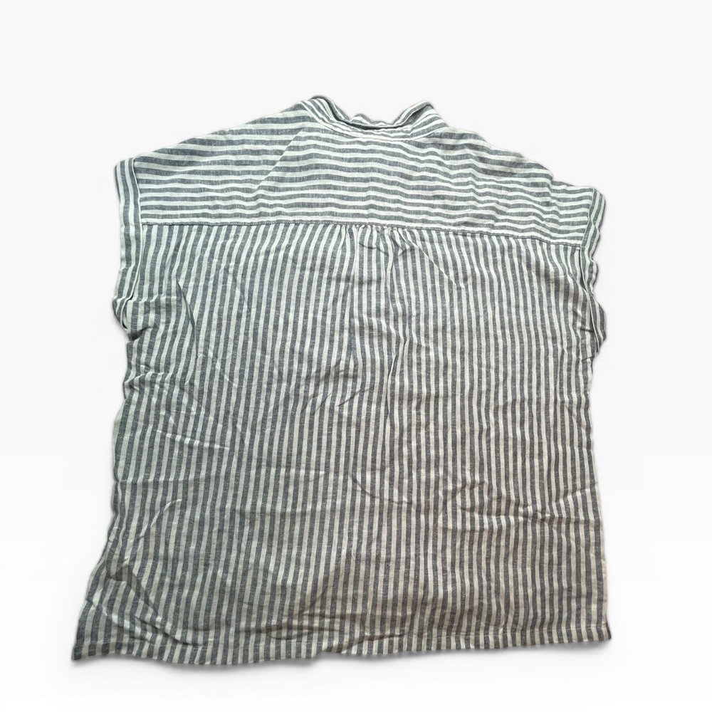 Orvis Women's Button-Up Short Sleeves Chest Pocket Blouse, Blue Stripe, Size XL - Picture 5 of 12